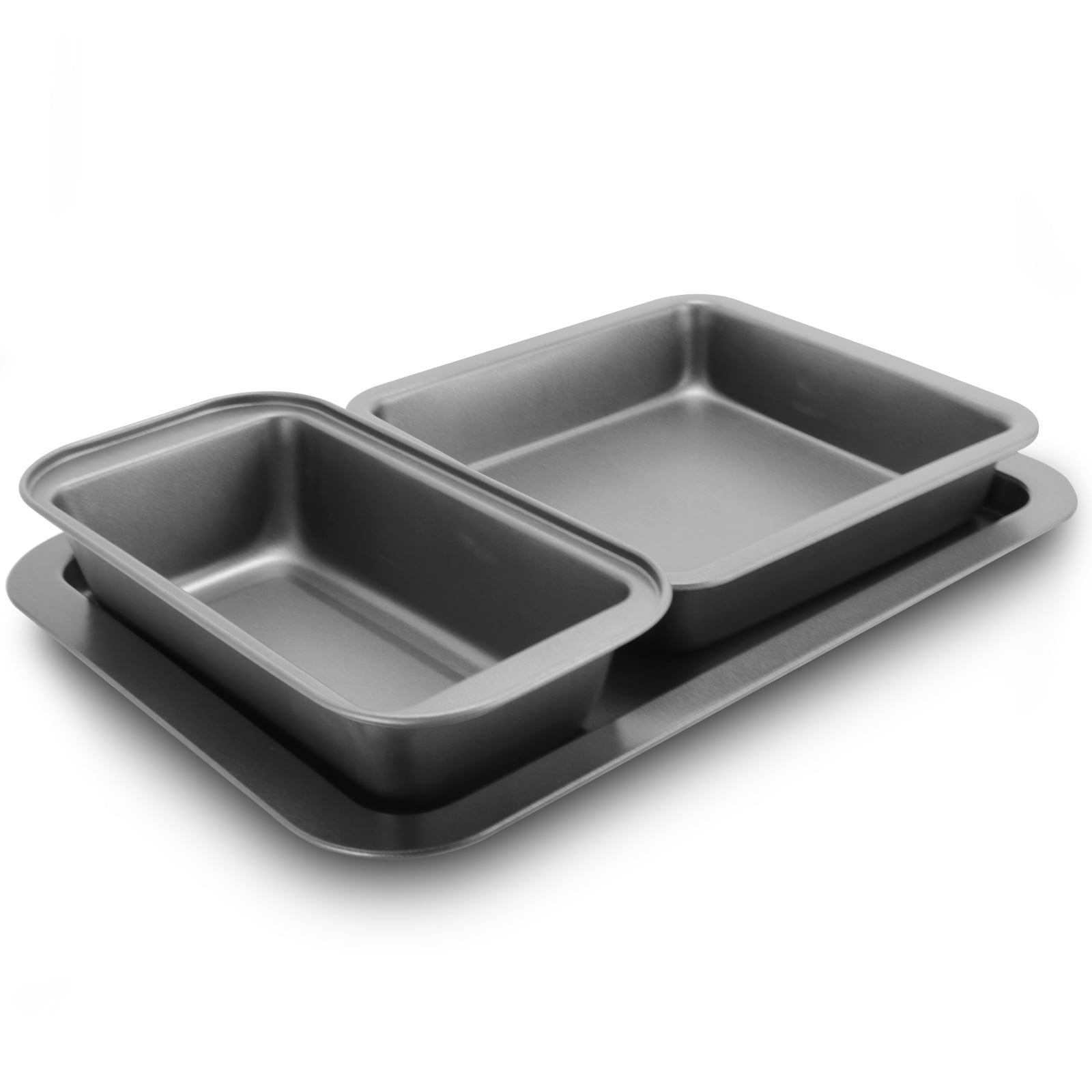 New 3pc Carbon Steel Sweet Bake Cookie Sheet Set Gray New 3pc Carbon Steel Sweet Bake Cookie Sheet Set Gray