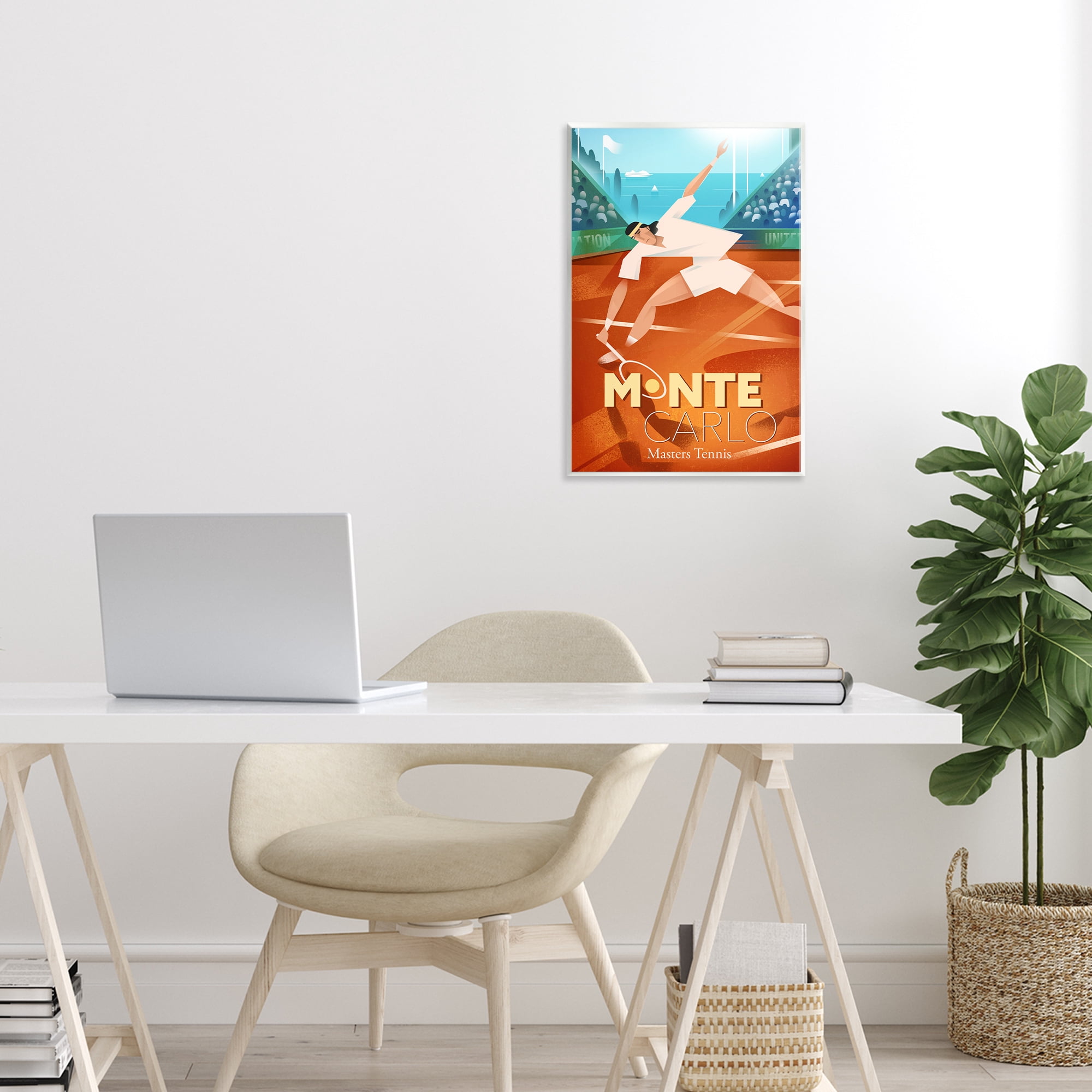 Stupell Industries Monte Carlo Masters Tennis Wall Plaque Art, design by Martin Wickstrom