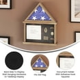 thumbnail image 3 of Flash Furniture Flag and Certificate Display Case, Solid Pine Wood Flag Shadow Box Fits 3x5 Folded Flag, Weathered Wood Finish, 3 of 9