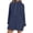 Dark Blue, variant on Womens Sweatshirt Dress Side Split Long Sleeve Half Zip Hoodie Dresses Fall Tunic Tops with Pocket Black S