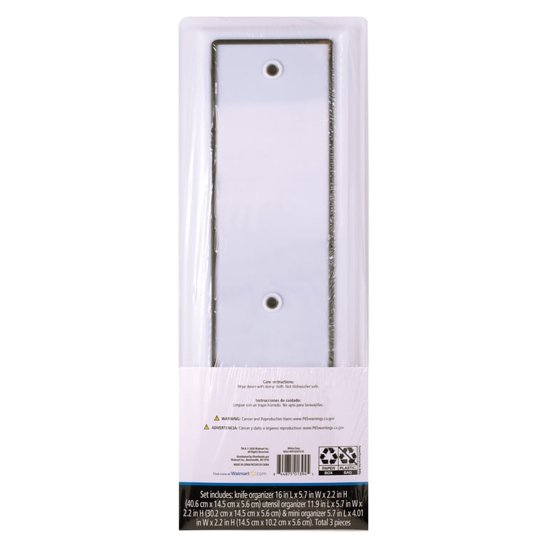 Mainstays Plastic Non-Skid Drawer Organizer Tray, White photo 5