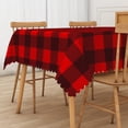 thumbnail image 4 of Duangreer Christmas Theme Rectangle Tablecloth, Red Black Checkered Print, Washable Table Cover for Party Picnic, 60 x 84 Inch, 4 of 6