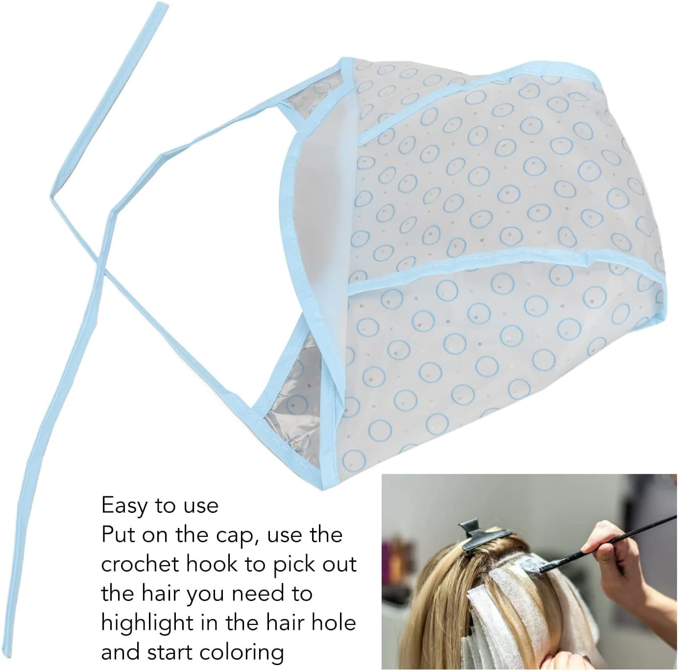 Alvinlite Haar Highlights Cap Set – Mit Haken Und Pinsel, Zum Einfachen Strähnenziehen