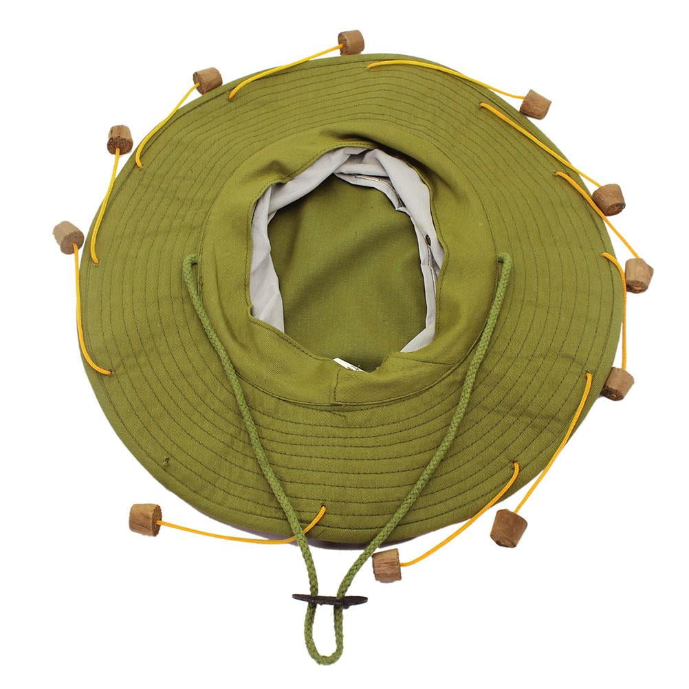 Mega_Jumble&reg; Cappello Australiano Adulto Con Tappi E Canguro Gonfiabile Da 70 Cm, Kit Di Accessori Per Travestimento Di Alta Qualit&agrave;, Verde E Marrone