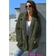 thumbnail image 3 of ABPHQTO Abrigo de forro polar verde militar con parte delantera abierta para mujer con bolsillos, 3 of 4