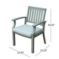 thumbnail image 3 of Garret Outdoor Outdoor Aluminum 7 Piece Dining Set with Cushion, Dark Gray/Light Gray, 3 of 13
