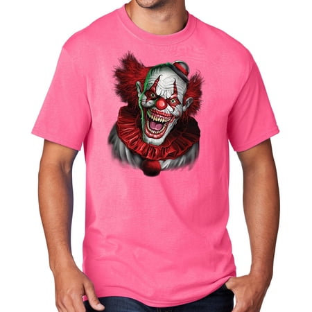Men s Scary RED CLOWN T-shirt 5XL Neon Pink