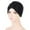 Black, variant on Herrnalise Women Solid India Muslim Ruffle Chemo Hat Head Wraps Turbans Beanie Cap Headwraps