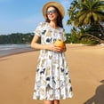 thumbnail image 4 of Balery I Love Dogs Vestidos sueltos de manga corta para mujer, vestidos de verano 2025, vestidos casuales de corte A con vuelo., 4 of 6