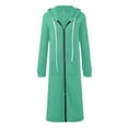 thumbnail image 4 of UJNDER Women's Jacket Winter Warm Long Hooded Zip Up Coat Soft Loose Outerwear Casual Pullover Sweatshirt Comfortable Stylish for Women Mint Green XXXXXL, 4 of 5