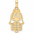 thumbnail image 3 of 14K Yellow & Rhodium White D/C Spade Symbol Hamsa Pendant (27.72 X 13.05) Made In Peru -Jewelry By Sweet Pea, 3 of 7