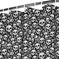 thumbnail image 3 of Black White Tiny Skull Pattern Shower Curtain 84"x72" ,Bathroom Decorative Shower Curtains Set with 12 Hooks,Modern Waterproof Washable Shower Curtain, 3 of 6