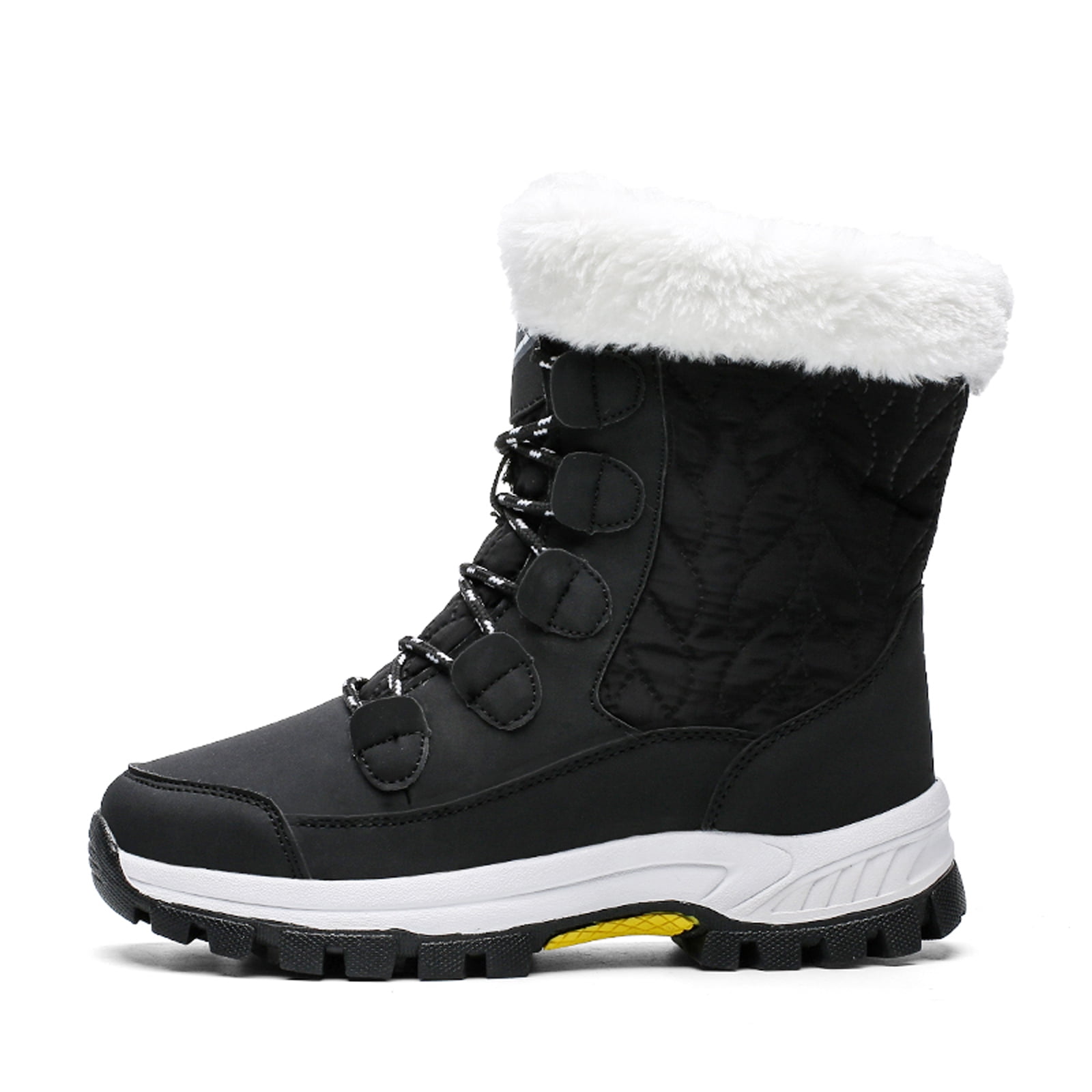 Womens Winter Snow Boots Waterproof Shoes Walking Comfortable Hiking Tennis Booties Furry Mid Calf Warm Lightweight