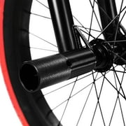 Elite BMX Bicycle 20” Freestyle Bike - Stealth Black Red Ideal for Ages 7 to 18 Years