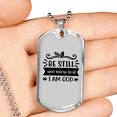 thumbnail image 2 of I Am God Necklace Stainless Steel or 18k Gold Dog Tag 24" Chain, 2 of 8