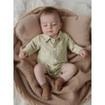 thumbnail image 5 of BemeyourBBs Newborn Baby Boy Girl Plaid Gingham Bubble Romper Shirt Infant Baby Boys Spring Summer Fall Winter Clothes Lapel Neck Long Sleeve Button Down Dress Shirt Romper Bodysuit, 5 of 9