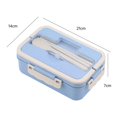 thumbnail image 1 of 1/2/3PCS Microwave Lunch Box with Spoon Chopsticks Wheat Straw Dinnerware Food Storage Container Children Kids School Office Style F, 1 of 6