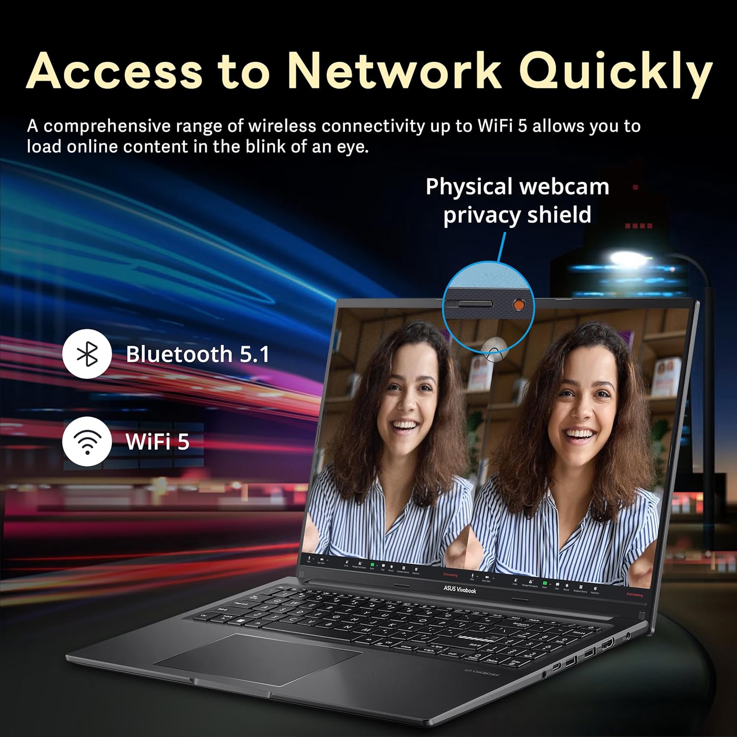 ASUS Vivobook 16" WUXGA Laptop, Intel i7-1255U, 40GB RAM, 2.28TB Storage(2TB SSD+288GB Docking Station Set), Intel Iris Xe Graphics, Numeric Keypad, WiFi 5, Win 11 Pro, Black