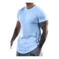 thumbnail image 1 of Playera Azul Hombre Camiseta Corte Bajo Curvo, 1 of 3