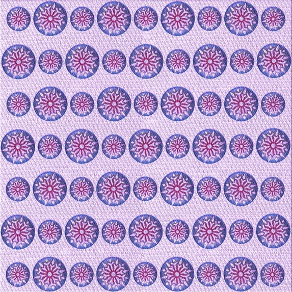Ahgly Company Indoor Square Patterned Blossom Pink Area Rugs, 4' Square