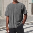thumbnail image 2 of JAJAHO Mens Pocket T Shirt Short Sleeve Basic Tee Distressed Lightweight Casual Retro Crewneck Loose Fit Solid Color Summer Pullover Trendy Tops, 2 of 4