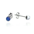 thumbnail image 3 of 3mm Blue Crystal Rnd-Ball .925 Silver Stud Earrings, 3 of 3
