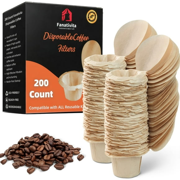 Filtros desechables K Cup Fanativita de 200 unidades con tapa Genius