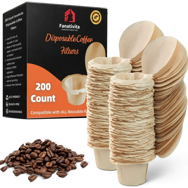 Filtros desechables K Cup Fanativita de 200 unidades con tapa Genius