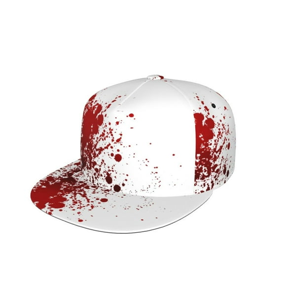 Blood Splatter Flat Brim Trucker Cap Adjustable Snapback Hat For Men Women