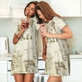 thumbnail image 4 of Uemuo American Monuments Pattern Women’s Nightdress – Casual Sleep Shirt, Soft Relaxed Fit Short-Sleeved Cotton Sleepwear for Home, Bedtime, and Lounging, 4 of 6