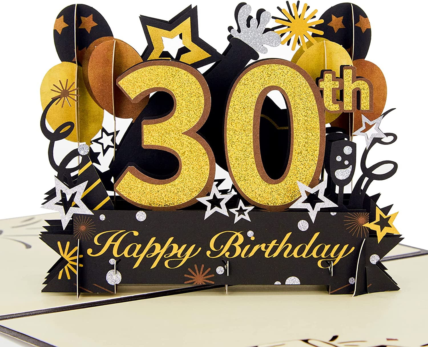 Happy 30th Birthday Pop Up Card, 30th Birthday Card with Note and ...