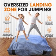 Cheer Collection Sensory Crash Pad with Foam Block Fill and Washable Cover, Blue, 3' x 4'