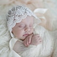 thumbnail image 6 of UrbanI Baby Infant Newborn Girls Kids Lace Floral Hat Cap Beanie Bonnet Cotton Hat, 6 of 8