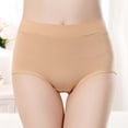 thumbnail image 2 of Gibobby Ropa interior hipster para mujer Calzoncillos para mujer Calzoncillos transpirables de color sólido sexy Bragas sin costuras de algodón de cintura alta para mujer(Caqui， XXXXL), 2 of 5
