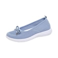 thumbnail image 3 of Domzle Women's Flat Shoes Comfortable Square-Toe Slip on Casual Dress Flats with Arch Support All-Day Standing Shoe Light Blue, 3 of 7