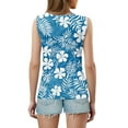 thumbnail image 4 of SAATLERI Summer Sleeveless Shirts for Women Hawaiian Print Tropical V Neck T Shirts Loose Fit Dressy Tops Casual Tank Top, 4 of 4