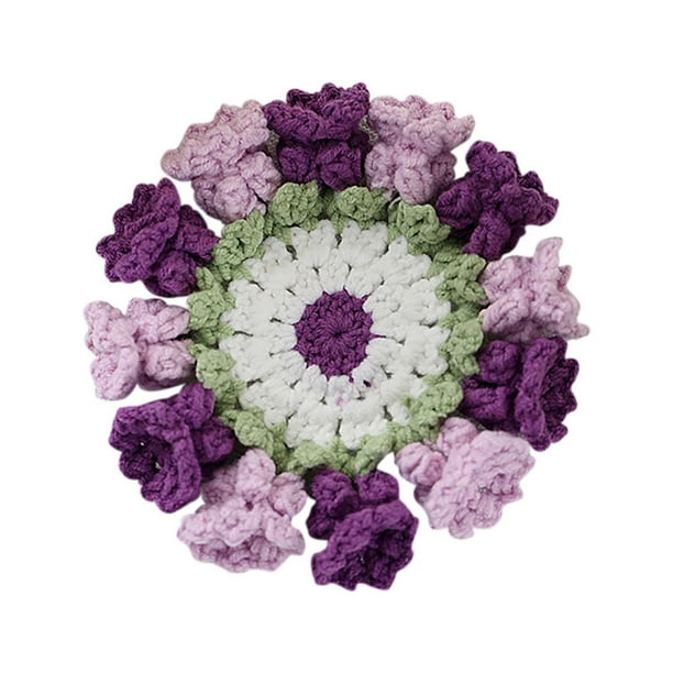 Xihbxyly Tapete de Flores de Punto, Diseño Artesanal de Valle, Superficie Suave y Cómoda, Protege La Mesa Del Calor y El Agua, Exquisito Detalle Floral, Decoración para El Hogar y La Oficina, Tamaño