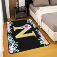 thumbnail image 2 of Erosebridal Initial Letter N Rugs For Bedroom 4'11" x 3'3", Gold Living Room Carpet, Kawaii Floral Bedroom Rugs, Living Room Rug Room Decoration, Non Slip, 2 of 5