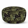 thumbnail image 1 of Khaki Pouf Cover with Zipper, Repeating Pattern with Stain Look Camouflage Motif, Soft Decorative Fabric Unstuffed Case, 30" W X 17.3" L, Army Green Slate Brown, by Ambesonne, 1 of 5