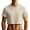 A-Beige2133, variant on XIAONU Mens Solid Cropped Short Sleeve Tees Crew Neck Cropped Tops Slim Fit Street Tees