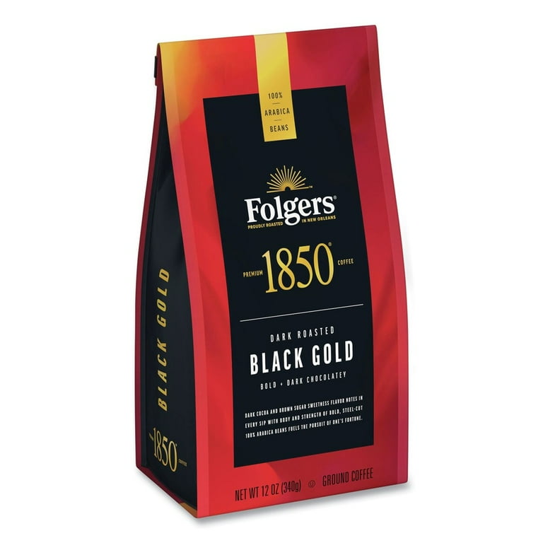 Coffee, Black Gold, Dark Roast, Ground, 12 oz Bag, 6/Carton Coffee, Black Gold, Dark Roast, Ground, 12 oz Bag, 6/Carton