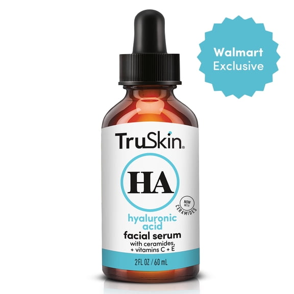 TruSkin Hyaluronic Acid Face Serum, Dual-Action Hydration with Ceramides & Aloe 2oz