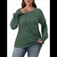 thumbnail image 1 of Camisas de Larga para Mujer, Blusas Plisadas Informales de Negocios con Cuello Redondo y Puños Fruncidos Verde XXL, 1 of 7