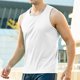 thumbnail image 5 of Hombres Moda Casual sin Mangas Suéter Sólido Cuello Redondo Tanque Deportivo, 5 of 7