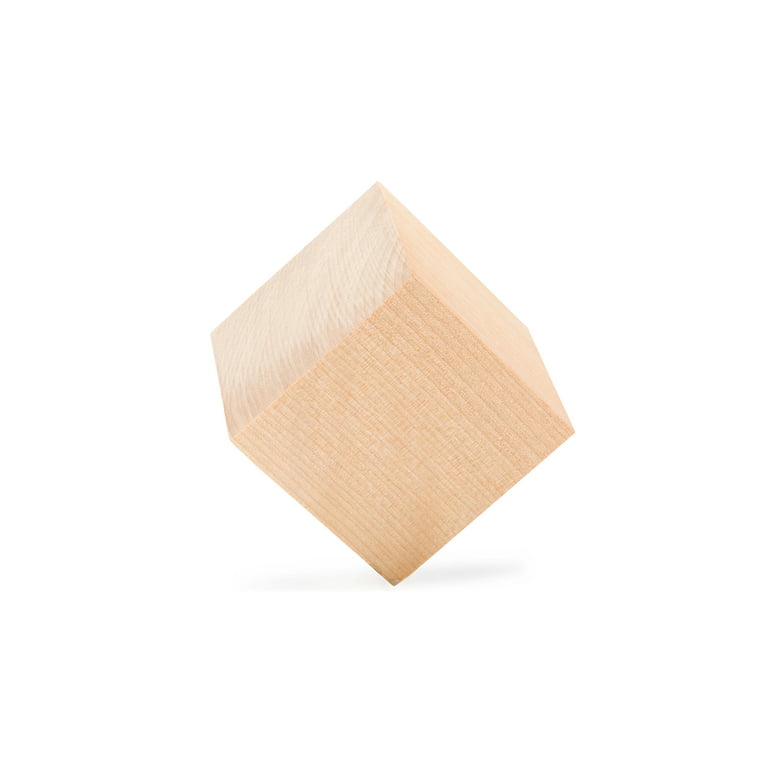 Wooden Cubes Unfinished Blank Square Wood Birch Blocks, for