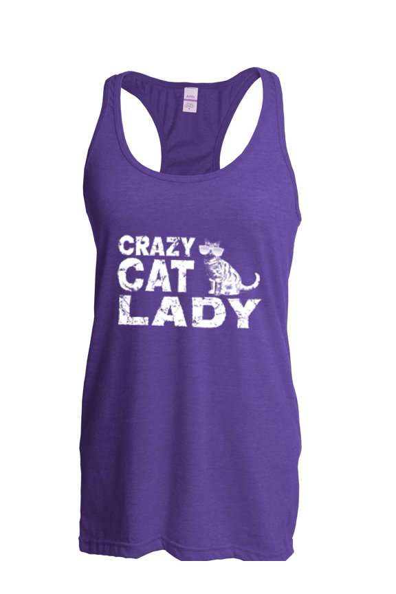 - Women's Racerback Tank Top, up to Women Size 2XL - Crazy Cat Lady