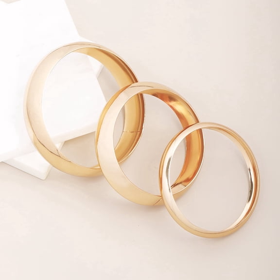 Chunky Gold Bangle Bracelets Set, 14k Gold Plated Stackable Cuff Bangles, Trendy Statement Cuff Bracelet Stack Fashion Jewelry Gifts