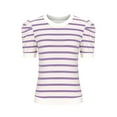 thumbnail image 3 of Summer Shirts For Women Sevevn Women's Short Puff Sleeve Knit Trendy Crewneck Striped T-Shirts Casual Summer Blouses Womens Shirts Casual, 3 of 7