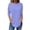Sky Blue, variant on Women's Fashion Casual Top, Solid Color Round Neck Three Quarter Sleeve T-Shirt, Simple and Comfortable Blouse for Everyday Relaxed Outfits Black L