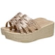 thumbnail image 1 of 1 par de sandalias de plataforma para mujer, elegantes, con purpurina y cuña., 1 of 6